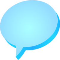 3d blue bubble speech comic empty element design png