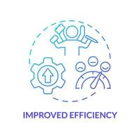 Improved efficiency blue gradient concept icon. Business process. Productive employee. Content plan. Operations management abstract idea thin line illustration. Isolated outline drawing vector