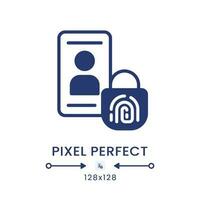 Multi-factor authentication black solid desktop icon. Security system. Device protection. Pixel perfect 128x128, outline 4px. Silhouette symbol on white space. Glyph pictogram. Isolated vector image