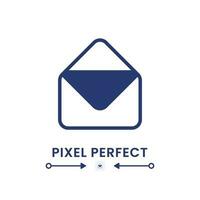 Email black solid desktop icon. Message receiving. Online communication. Digital service. Pixel perfect 128x128, outline 4px. Silhouette symbol on white space. Glyph pictogram. Isolated vector image