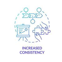 Increased consistency blue gradient concept icon. Brand identity. Trust building. Publish online. Quality content. Project management abstract idea thin line illustration. Isolated outline drawing vector