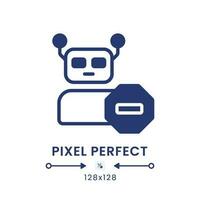 Advanced bot protection black solid desktop icon. Machine learning. Digital security. Pixel perfect 128x128, outline 4px. Silhouette symbol on white space. Glyph pictogram. Isolated vector image