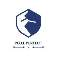 Security weaknesses black solid desktop icon. System vulnerability. Data damage. Pixel perfect 128x128, outline 4px. Silhouette symbol on white space. Glyph pictogram. Isolated vector image