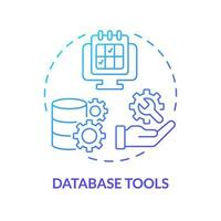 Database tools blue gradient concept icon. Big data. Information storage. Calendar scheduler. Content plan. Management software abstract idea thin line illustration. Isolated outline drawing vector