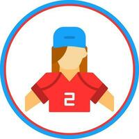 mujer jugador vector icono diseño