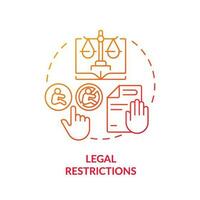 Legal restrictions red gradient concept icon. Abortion law. Human pregnancy. Women empowerment. Pro choice. Reproductive right abstract idea thin line illustration. Isolated outline drawing vector