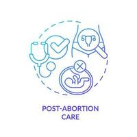 Post abortion care blue gradient concept icon. Emergency medical service. Life saving. Abortion clinic. Reproductive health abstract idea thin line illustration. Isolated outline drawing vector