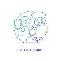 Medical care blue gradient concept icon. Health care. Medical community. Healthcare provider. Womens right. Reproductive health abstract idea thin line illustration. Isolated outline drawing vector