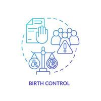 Birth control blue gradient concept icon. Contraceptive method. Pregnancy prevention. Women empowerment. Reproductive right abstract idea thin line illustration. Isolated outline drawing vector