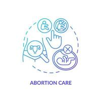 Abortion care blue gradient concept icon. Unwanted pregnancy. Abortion access. Healthy woman. Sexual health. Reproductive choice abstract idea thin line illustration. Isolated outline drawing vector