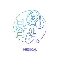 Medical blue gradient concept icon. Health problem. Medical diagnosis. Childless couple. Child free. Reproductive health abstract idea thin line illustration. Isolated outline drawing vector