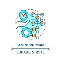 Secure structure concept icon. Protection of customers data. DAO element abstract idea thin line illustration. Isolated outline drawing. Editable stroke vector