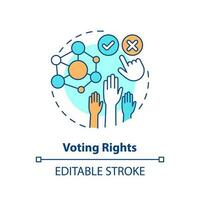 Voting rights concept icon. Cooperative network management. DAO element abstract idea thin line illustration. Isolated outline drawing. Editable stroke vector