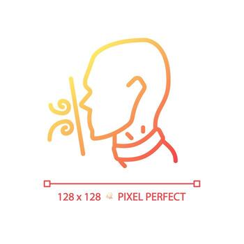 asfixia píxel Perfecto degradado lineal vector icono. respiración dificultades. garganta enfermedad síntoma. asfixia peligro. Delgado línea color símbolo. moderno estilo pictograma. vector aislado contorno dibujo