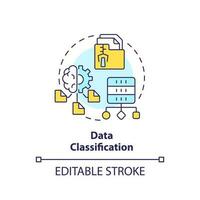 Data classification concept icon. Information organization. Data lake architecture abstract idea thin line illustration. Isolated outline drawing. Editable stroke vector