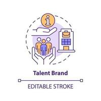 Talent brand concept icon. Inclusive view. Diversifying pipeline of candidate abstract idea thin line illustration. Isolated outline drawing. Editable stroke vector