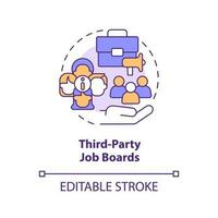 Third party job boards concept icon. Diversifying pipeline of candidate abstract idea thin line illustration. Isolated outline drawing. Editable stroke vector