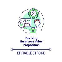 Revising employee value proposition concept icon. DEI initiative for workplace abstract idea thin line illustration. Isolated outline drawing. Editable stroke vector