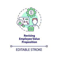 Revising employee value proposition concept icon. DEI initiative for workplace abstract idea thin line illustration. Isolated outline drawing. Editable stroke vector