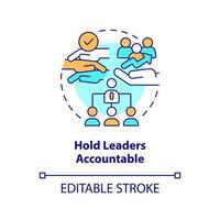 Hold leaders accountable concept icon. Making DEI efforts effective practice abstract idea thin line illustration. Isolated outline drawing. Editable stroke vector