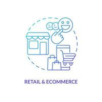 Retail and ecommerce blue gradient concept icon. Online shopping. Version control system end user industry abstract idea thin line illustration. Isolated outline drawing vector