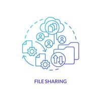 File sharing blue gradient concept icon. Free access to project. Version control advantage abstract idea thin line illustration. Isolated outline drawing vector