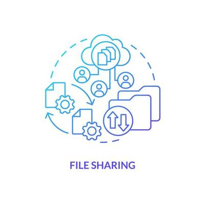 File sharing blue gradient concept icon. Free access to project. Version control advantage abstract idea thin line illustration. Isolated outline drawing