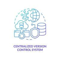 Centralized version control system blue gradient concept icon. Computing technology optimization abstract idea thin line illustration. Isolated outline drawing vector