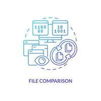 File comparison blue gradient concept icon. Identify differences in code. Version control benefit abstract idea thin line illustration. Isolated outline drawing vector