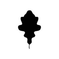 Black tree leaf vector illustration isolated on transparent background