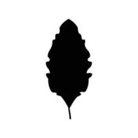 Black tree leaf vector illustration isolated on transparent background