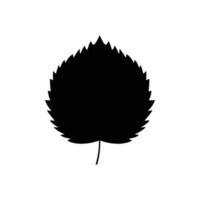 Black tree leaf vector illustration isolated on transparent background