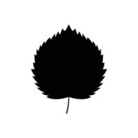 Black tree leaf vector illustration isolated on transparent background