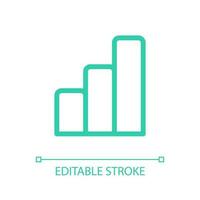 Bar chart pixel perfect color linear ui icon. Data visualization. Comparing values. Business information. GUI, UX design. Outline isolated user interface pictogram. Editable stroke vector