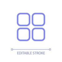 Mobile app menu pixel perfect color linear ui icon. Four squares. Interactive element of phone screen. GUI, UX design. Outline isolated user interface pictogram. Editable stroke vector