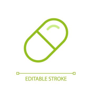 Medication pixel perfect color linear ui icon. Medical prescription and treatment. Healthcare. Capsule pill. GUI, UX design. Outline isolated user interface pictogram. Editable stroke vector