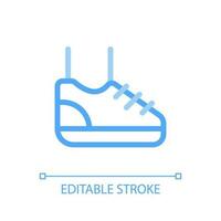 Sneaker pixel perfect color linear ui icon. Sport footwear. Running and jogging. Healthy active lifestyle. GUI, UX design. Outline isolated user interface pictogram. Editable stroke vector