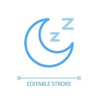 Sleep pixel perfect color linear ui icon. Sleeping mode. Muted sound. Dont disturb. Relaxation time. GUI, UX design. Outline isolated user interface pictogram. Editable stroke vector