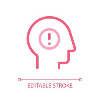 Mental health issues pixel perfect color linear ui icon. Stress and anxiety. Psychological problem. GUI, UX design. Outline isolated user interface pictogram. Editable stroke vector