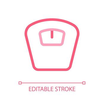 Bathroom scales pixel perfect color linear ui icon. Weight management. Dieting. Measuring device. GUI, UX design. Outline isolated user interface pictogram. Editable stroke vector