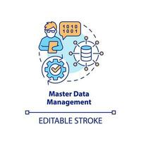 Master data management concept icon. Information technology. Business intelligence abstract idea thin line illustration. Isolated outline drawing. Editable stroke vector