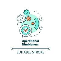 Operational nimbleness concept icon. Data management. Business efficient. Adjustment abstract idea thin line illustration. Isolated outline drawing. Editable stroke vector