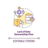 Lack of data stewardship flow concept icon. Effective information management abstract idea thin line illustration. Isolated outline drawing. Editable stroke vector