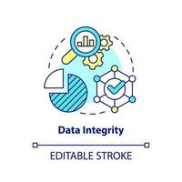 Data integrity concept icon. Information compliance. Analytics skills. Organization abstract idea thin line illustration. Isolated outline drawing. Editable stroke vector