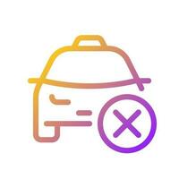 Rejected taxi order pixel perfect gradient linear ui icon. Restricted transport. Online service. Line color user interface symbol. Modern style pictogram. Vector isolated outline illustration
