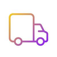 Lorry pixel perfect gradient linear ui icon. Truck delivering goods. Shipping and transportation service. Line color user interface symbol. Modern style pictogram. Vector isolated outline illustration