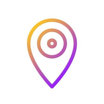Location mark pixel perfect gradient linear ui icon. Place on map. Navigation service. Online support. Line color user interface symbol. Modern style pictogram. Vector isolated outline illustration