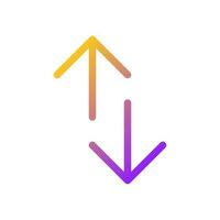 Up and down directions pixel perfect gradient linear ui icon. News feed. Webpage control instruments. Line color user interface symbol. Modern style pictogram. Vector isolated outline illustration