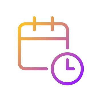 Calendar online pixel perfect gradient linear ui icon. Schedule events. Business and personal planner. Line color user interface symbol. Modern style pictogram. Vector isolated outline illustration