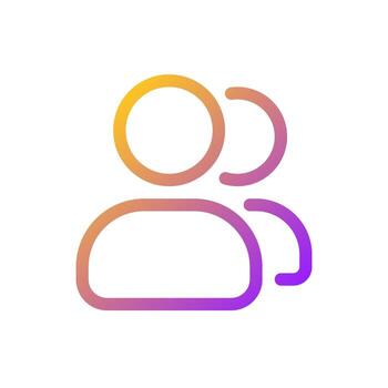 Accounts changing pixel perfect gradient linear ui icon. Access to online source. Customer options. Line color user interface symbol. Modern style pictogram. Vector isolated outline illustration